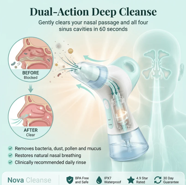 Dual-action deep cleanse nasal rinse graphic